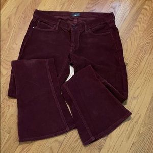 Burgundy cord jeans  by MOTHER